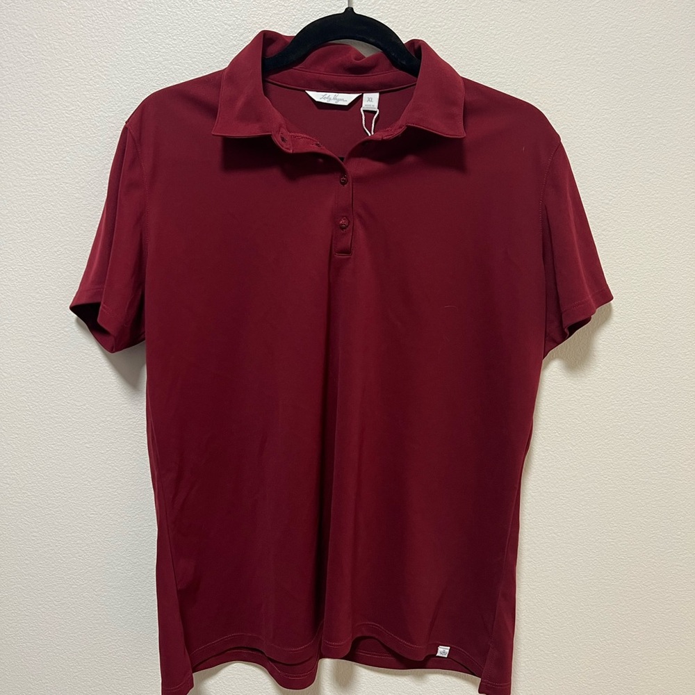 Burgundy polo shirt